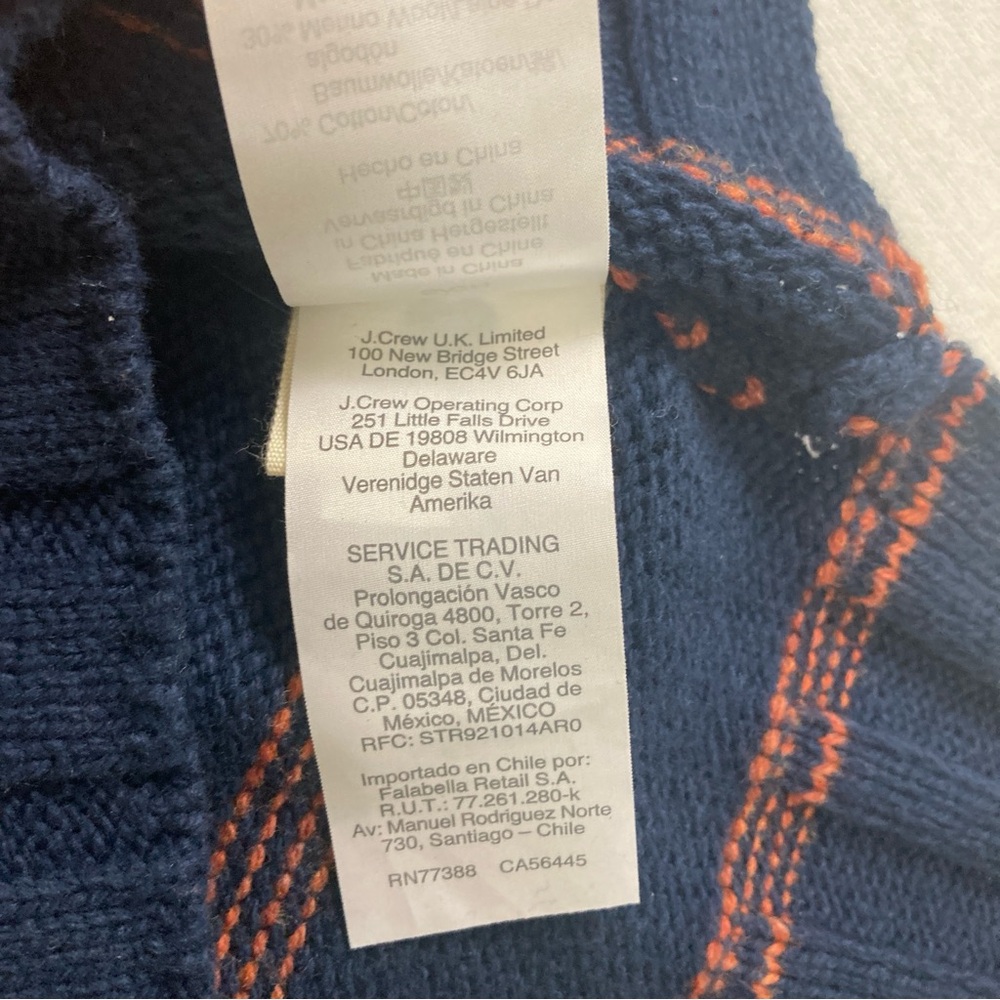 Madewell Glenmoor Stripep Mock Neck Sweater Wool Blend Small Blue Cotton/Wool - Picture 15 of 16